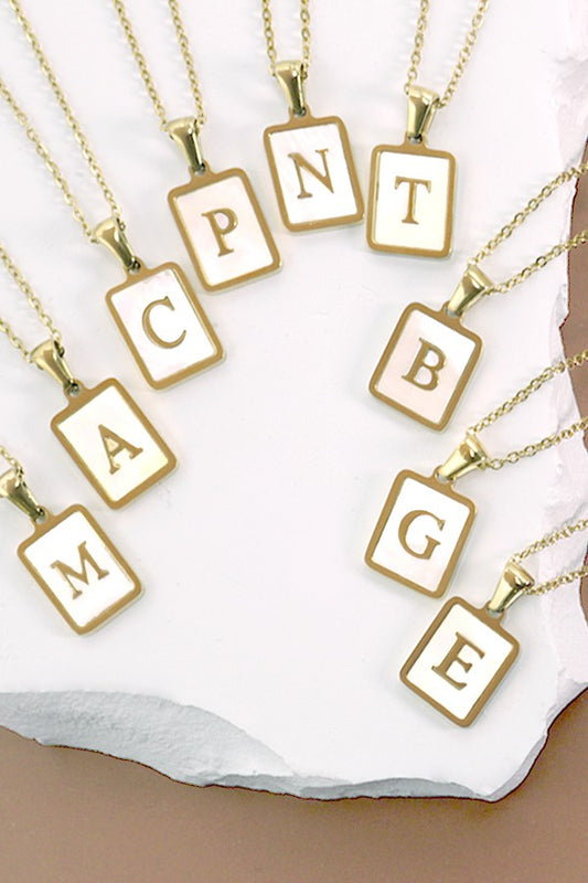 18k Stainless Steel Initial Necklace