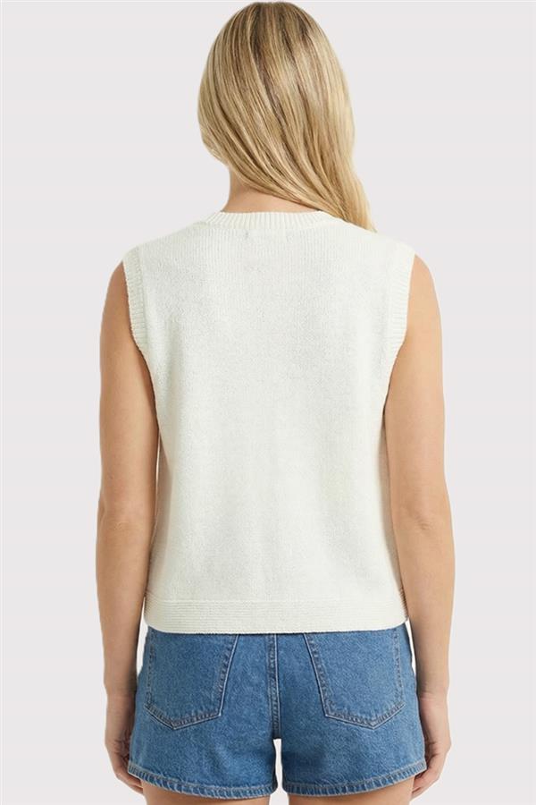 White Button Down Cardigan Vest