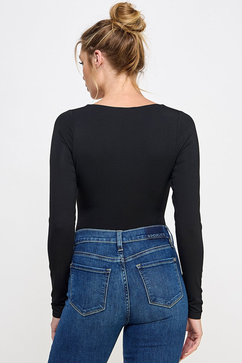 Long Sleeve Square Neck Bodysuit