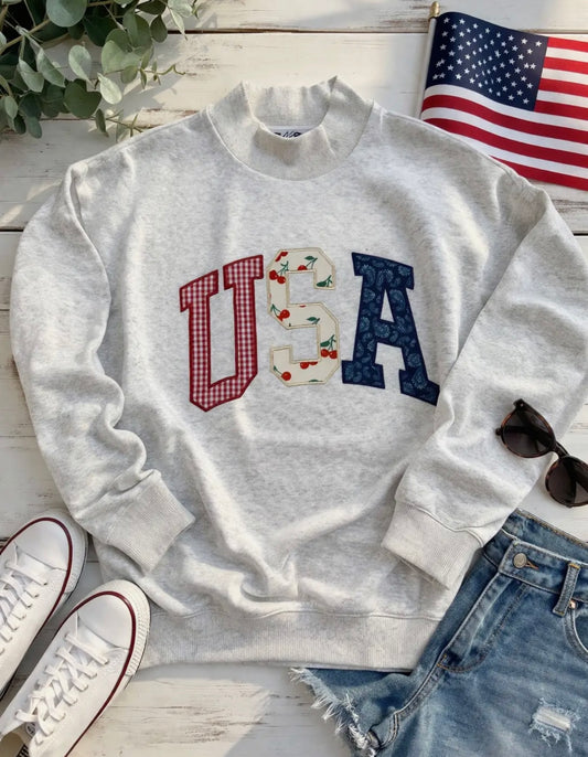 USA Mock Neck Sweatshirt