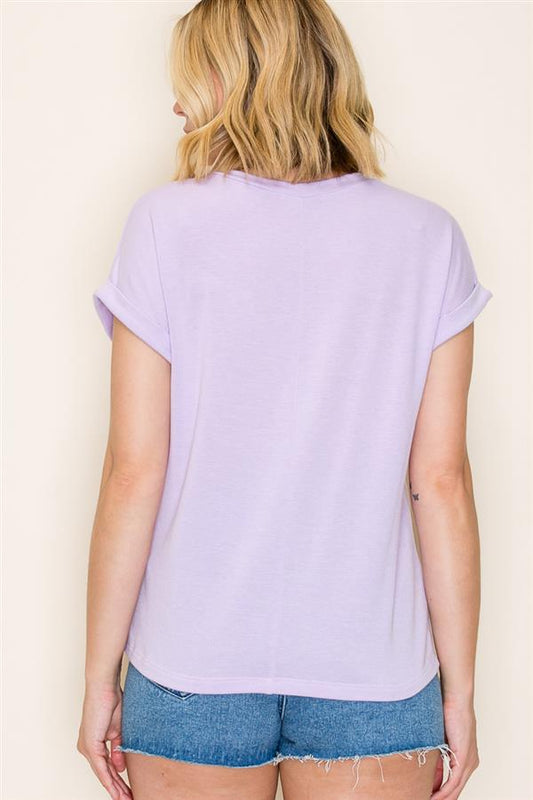 Solid Terry Everyday Lavendar Top