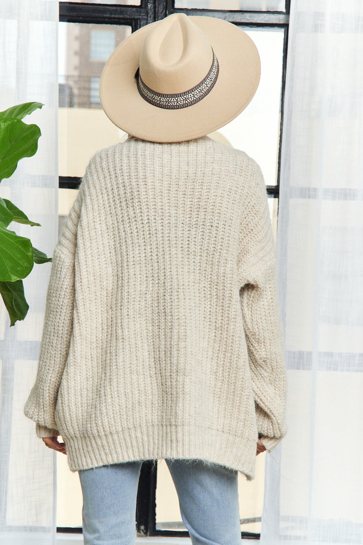 Long Sleeve Multicolor Pocket Sweater