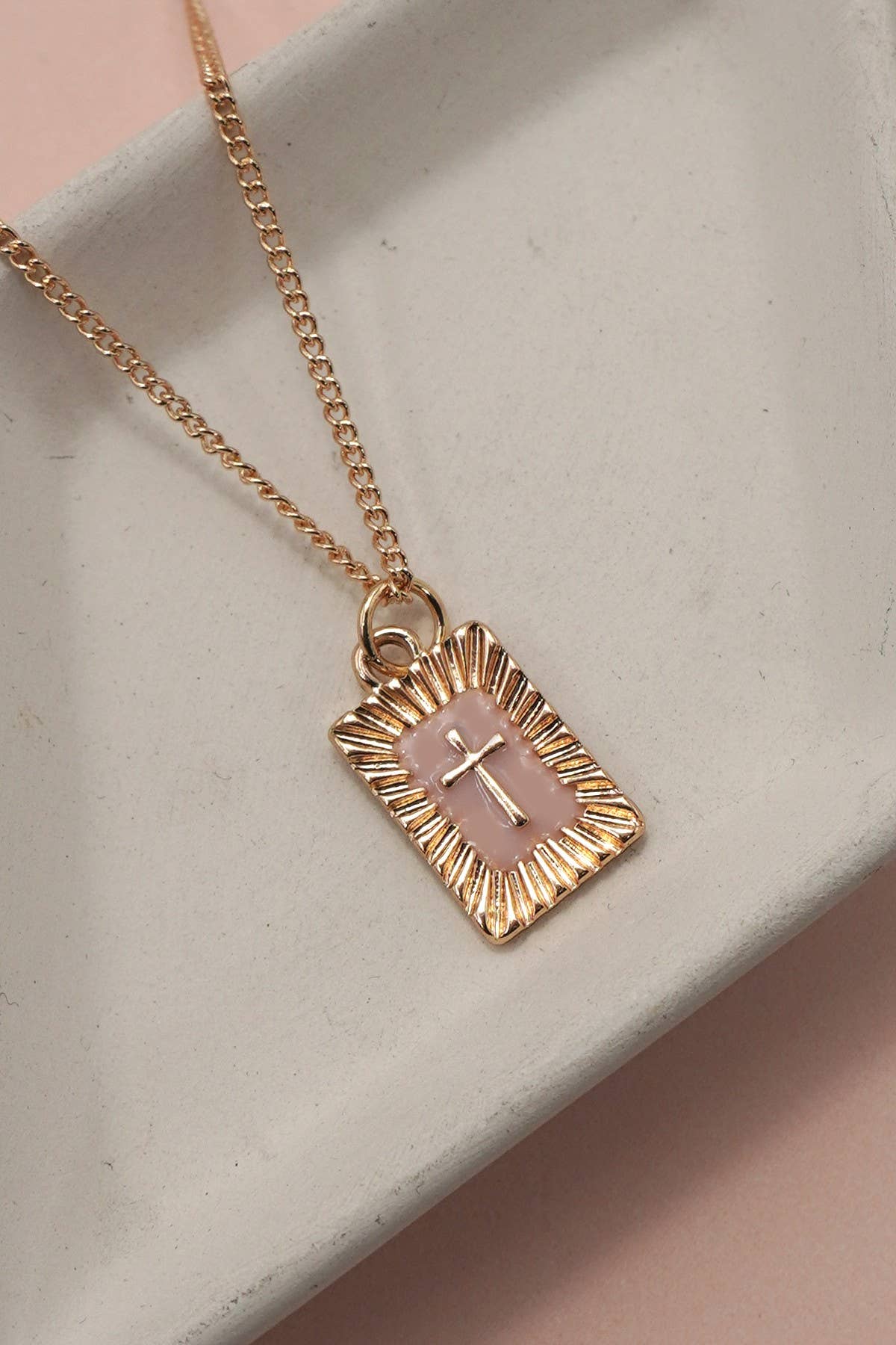 Square Cross Pendant Necklace