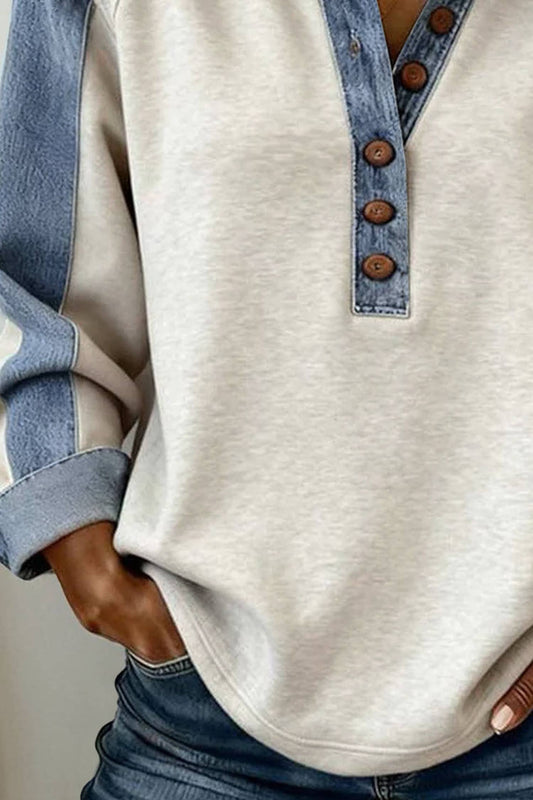Western Denim-Style Top