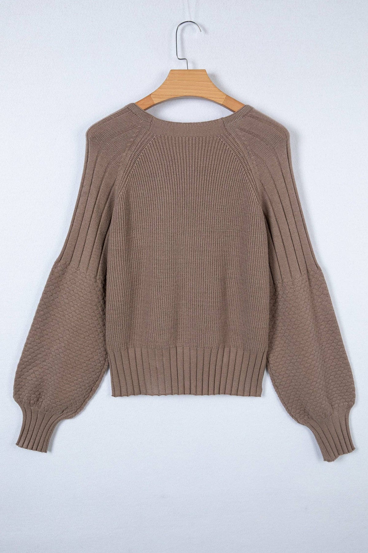 Textured Knit Button Front V-Neck Cardigan