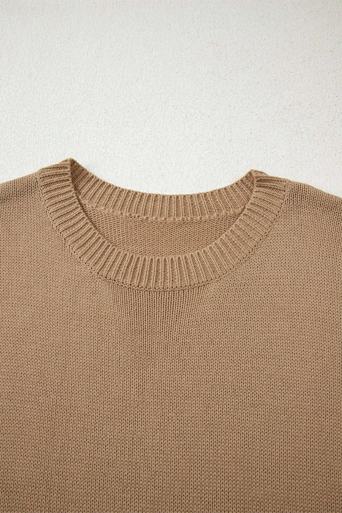 Solid Drop Shoulder Oversize Mini Sweater Dress