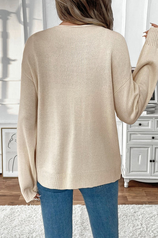 Ribbon Tie Sweater Cardigan