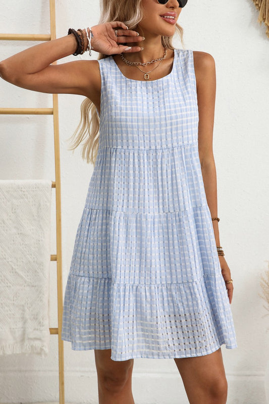 Sleeveless Babydoll Check Dress