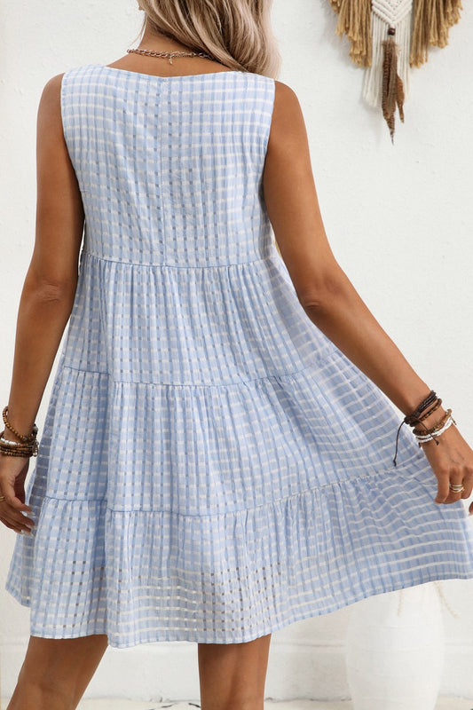 Sleeveless Babydoll Check Dress