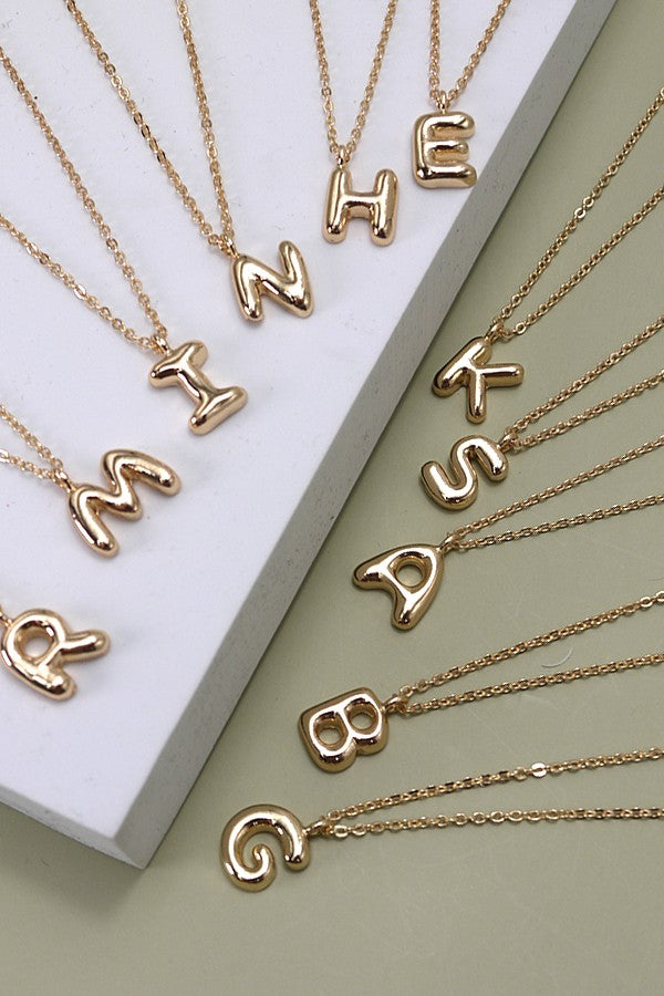 Personalized Bubble Balloon Initial Necklace