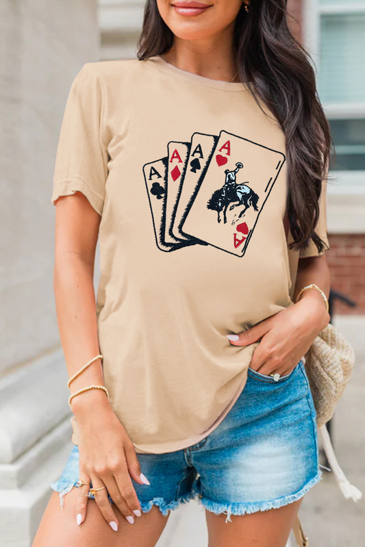 Poker Queen Embroidered Graphic Tee
