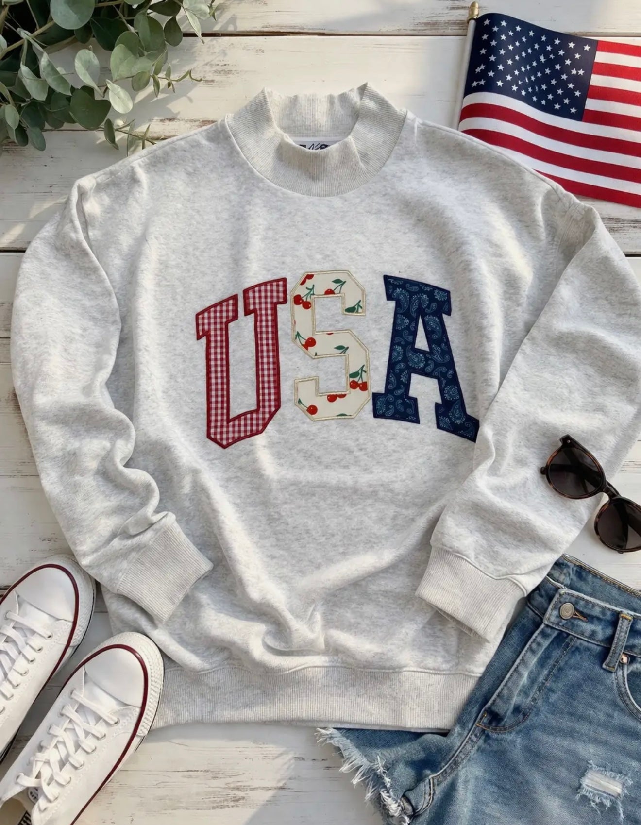 USA Mock Neck Sweatshirt