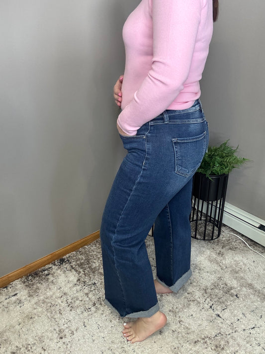 Risen Dark Wide Crop Jean