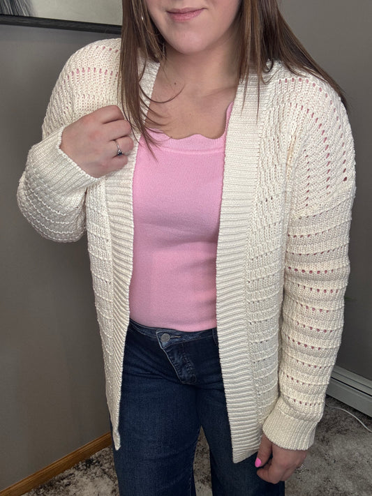 Oversized White Knit Sweater