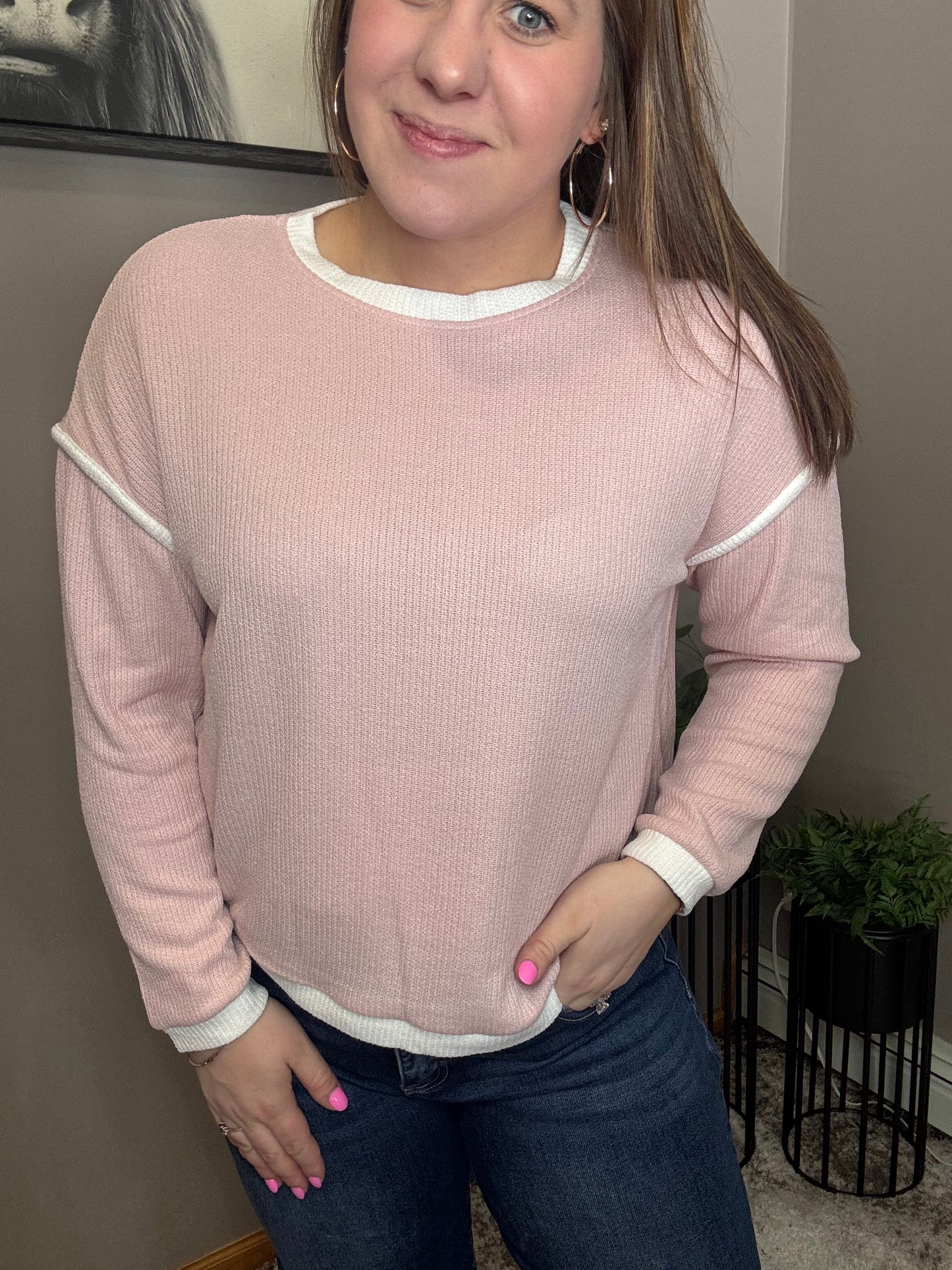 Pretty in Pink Knit Sweater