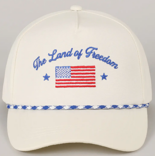 The Land of Freedom Flag Embroidered Trucker Hat