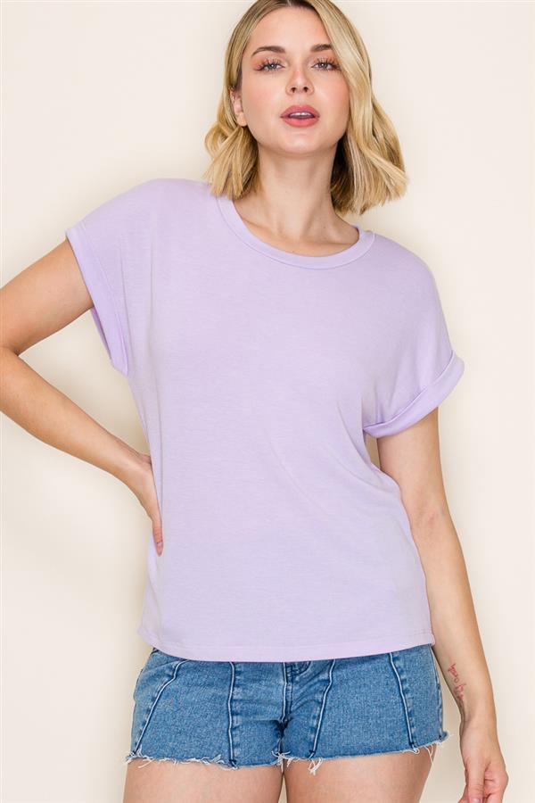 Solid Terry Everyday Lavendar Top