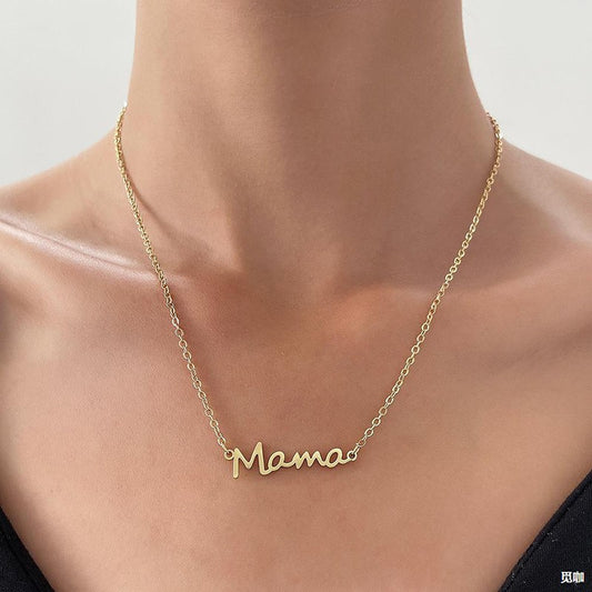 18k Stainless Steel "Mama"Necklace