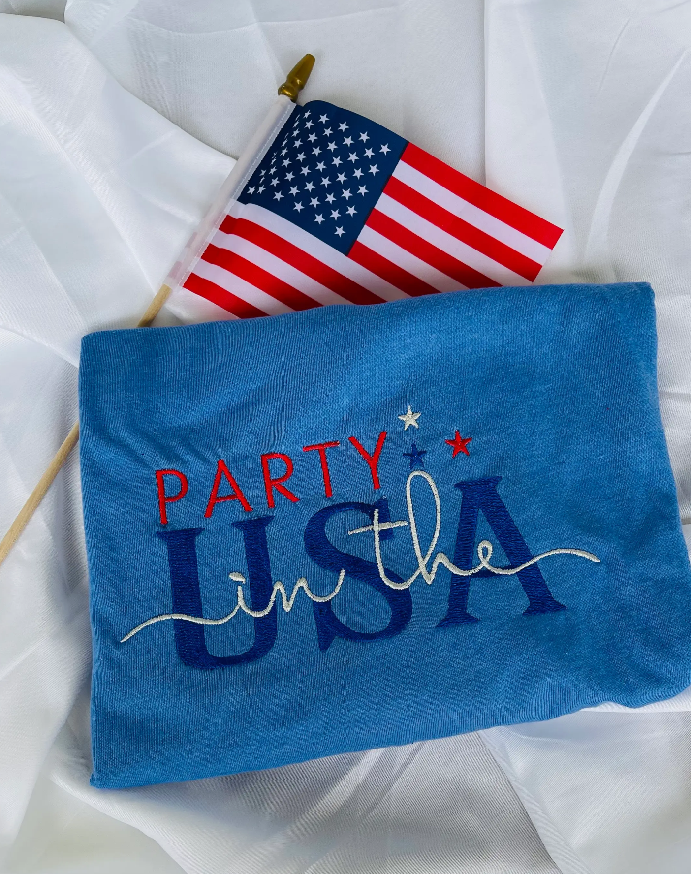 Party in the Use Embroidered T-shirt