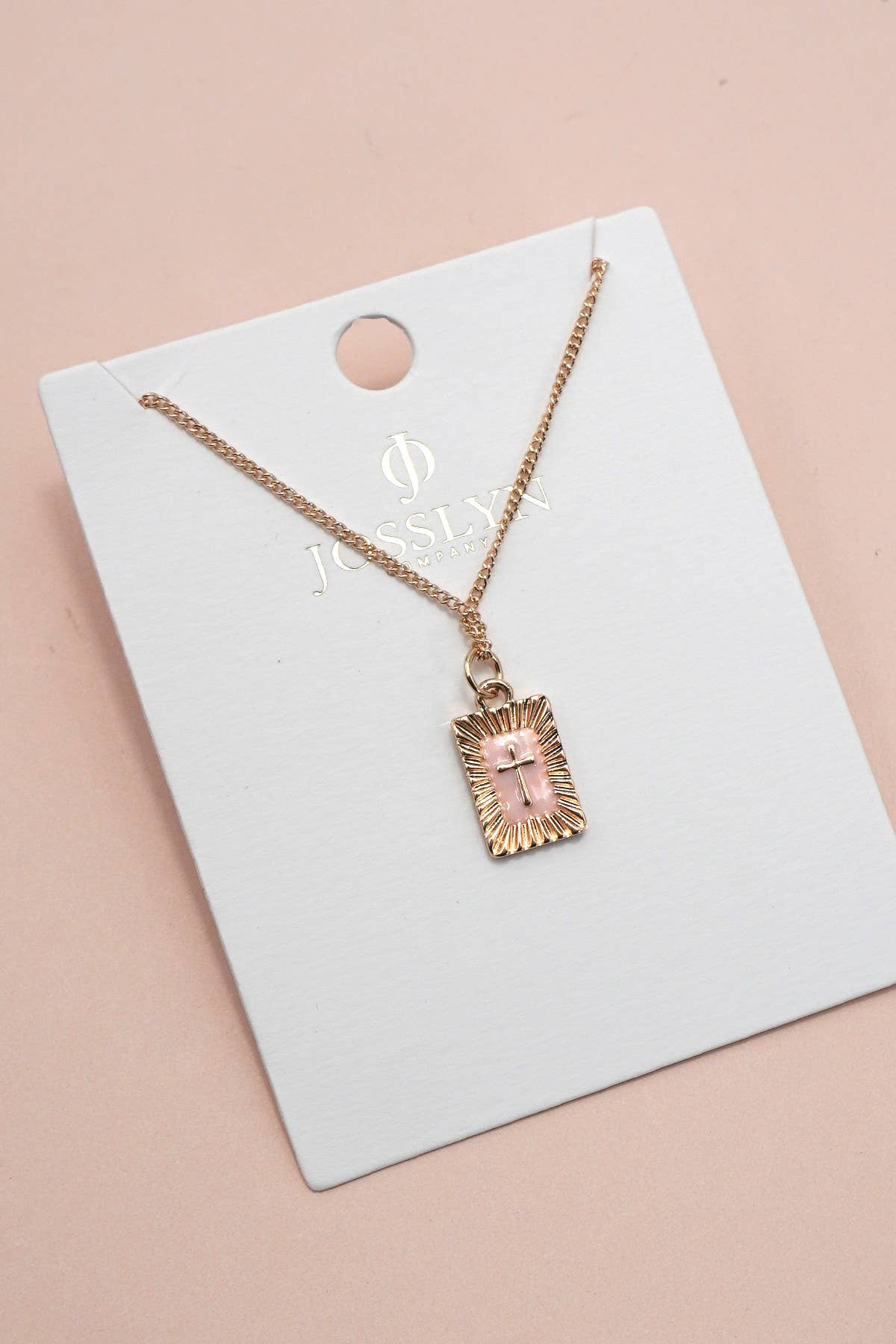 Square Cross Pendant Necklace