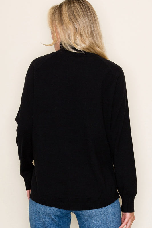 Tulip Hem Solid Turtle Neck