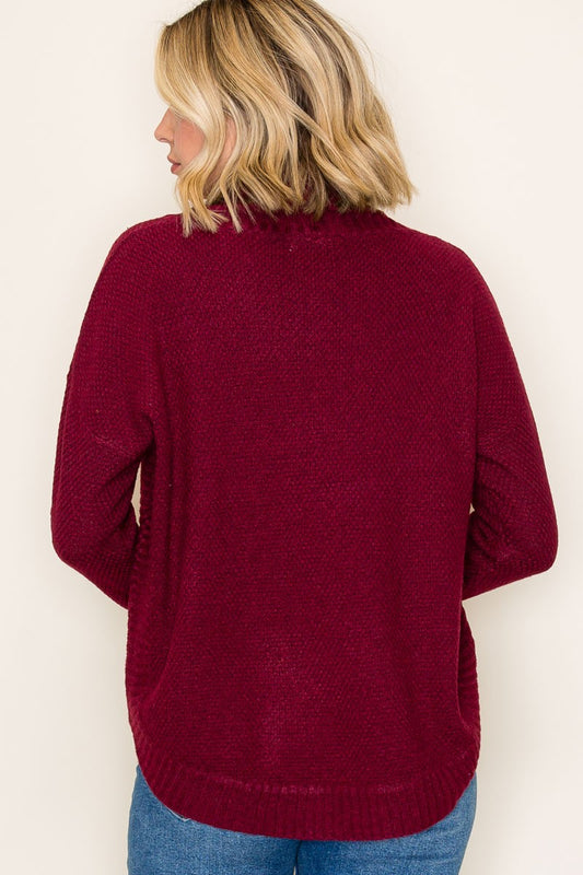 Turtleneck Waffle Sweater Top