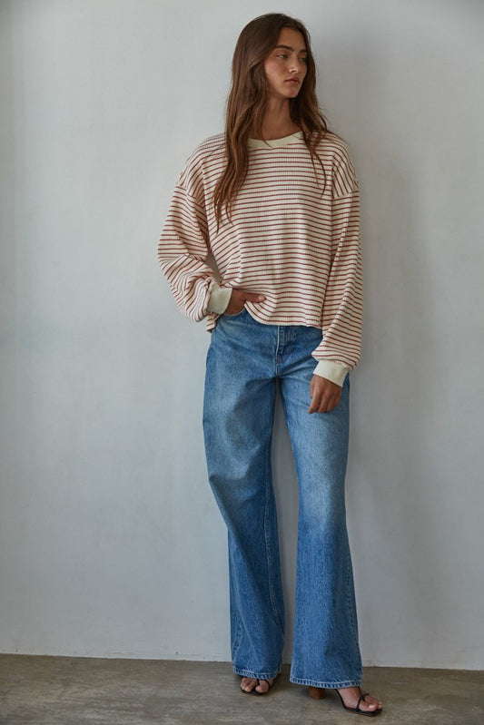 Half Time Striped Long Sleeve