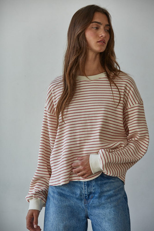 Half Time Striped Long Sleeve