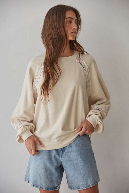 Cream Day Ahead Pullover Top