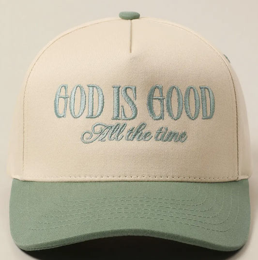 God Is Good All the Time Embroidery Trucker Hat