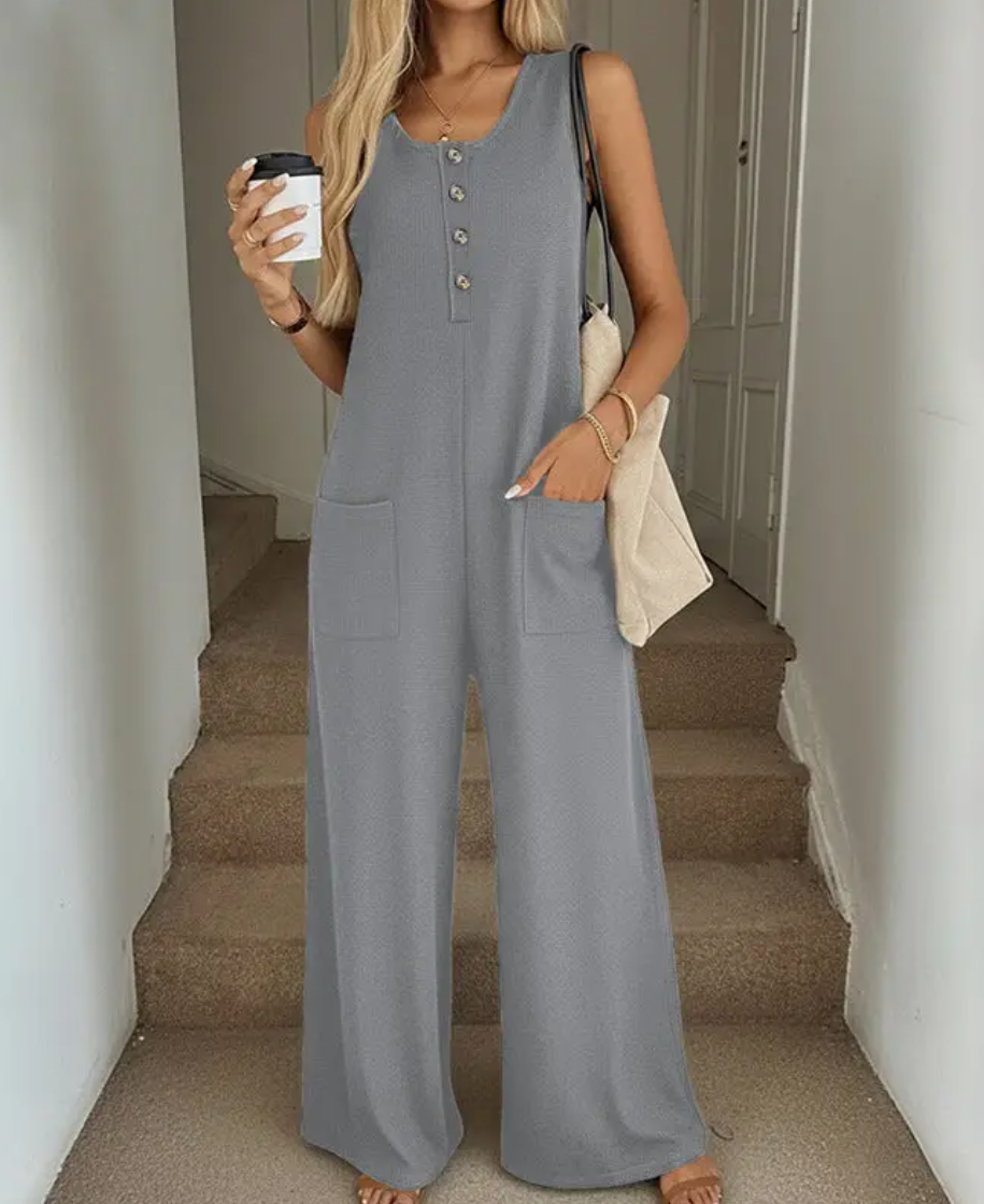 Casual Sleeveless Wide Leg Jumpsuit