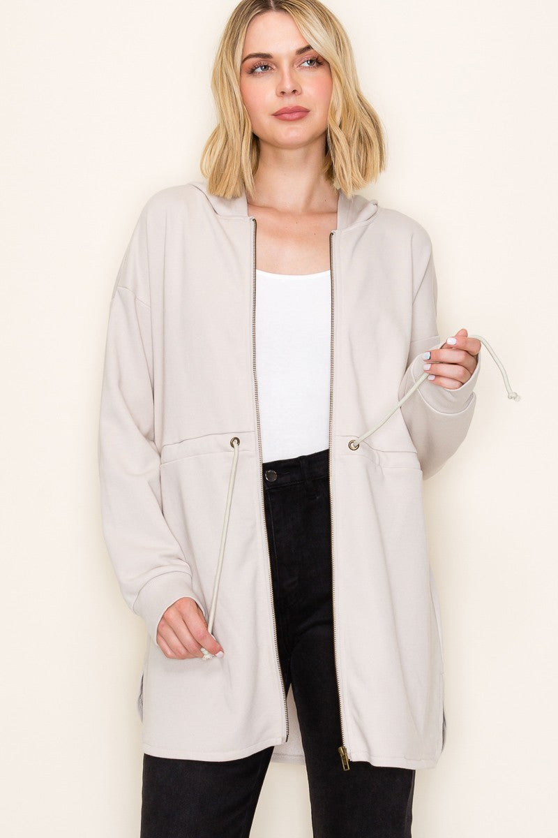French Terry Duster Hoodie Jacket