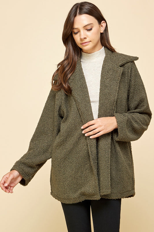 Olive Sherpa Jacket